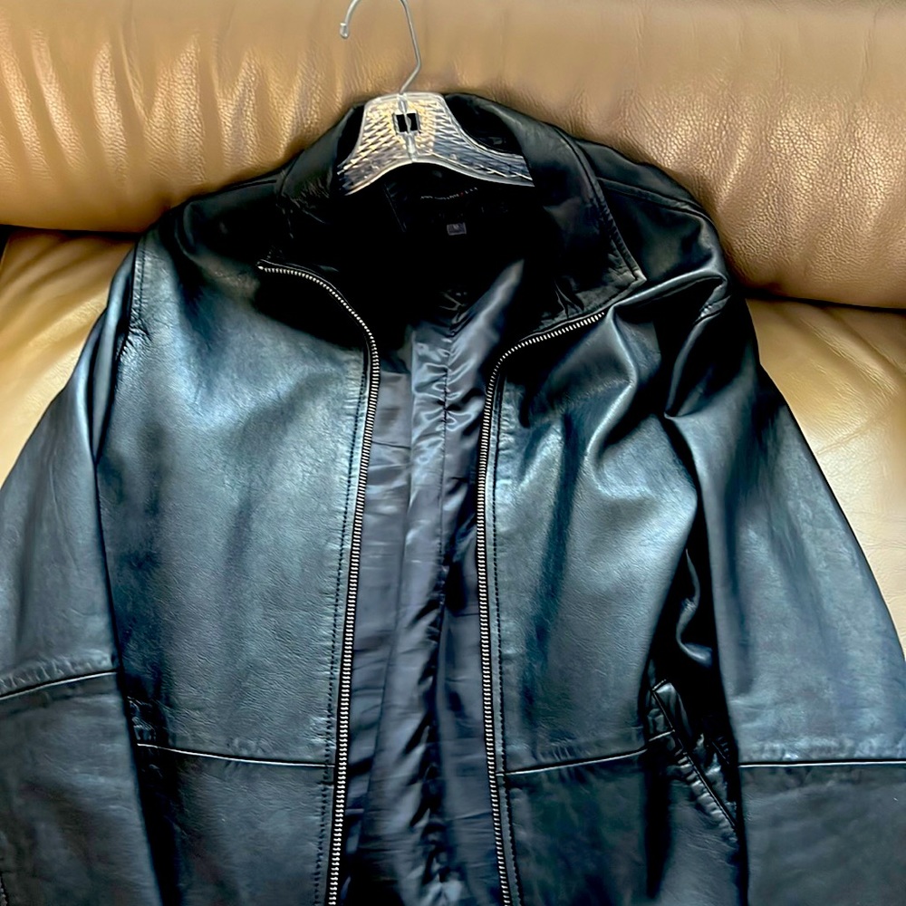 John Varvatos Sheep Skin leather bomber jacket